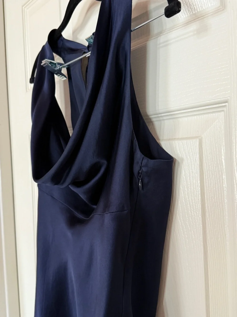 Banana Republic Navy Silk Cowl-Neck Tie-Back Tank - Picture 6 of 7